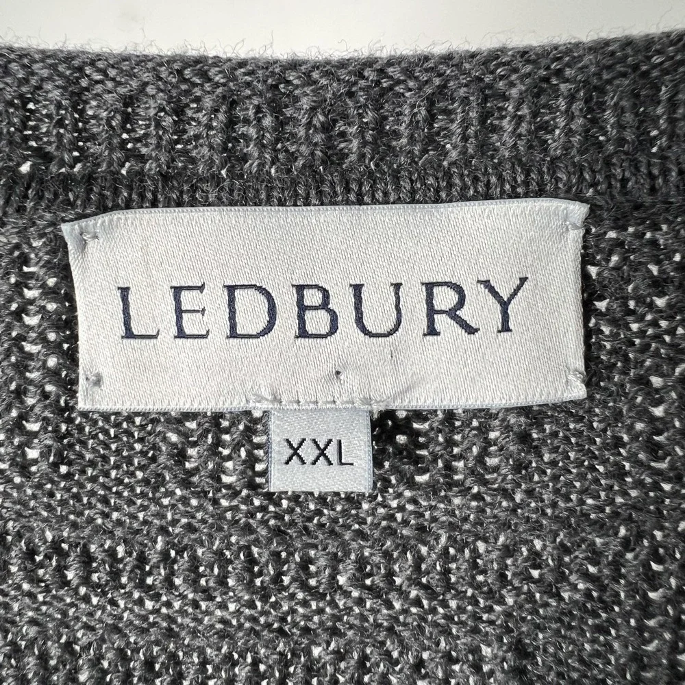 Ledbury Mens Extra Fine Merino Gray Cable Knit Made in Italy - Picture 4 of 10